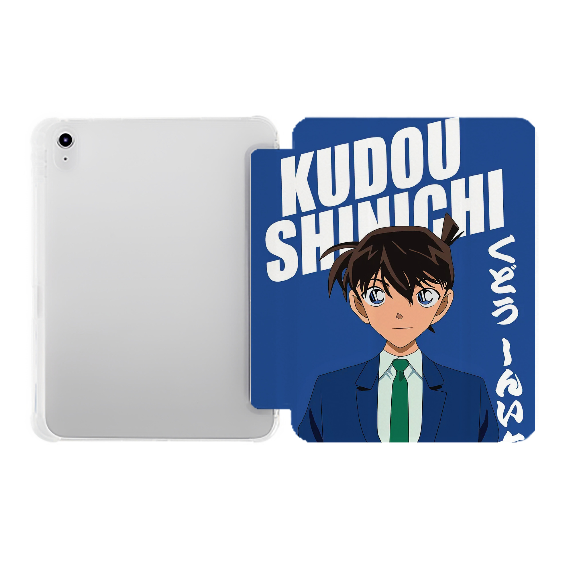 （画像用） 名探偵コナン Detective Conan IPad ケース ペン収納付き 三つ折りスタンド PUレザー×シリコン 対応機種9.5/10.5/10.9インチ